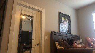 Stepmom caught masturbating on bed!! What a MILF!!